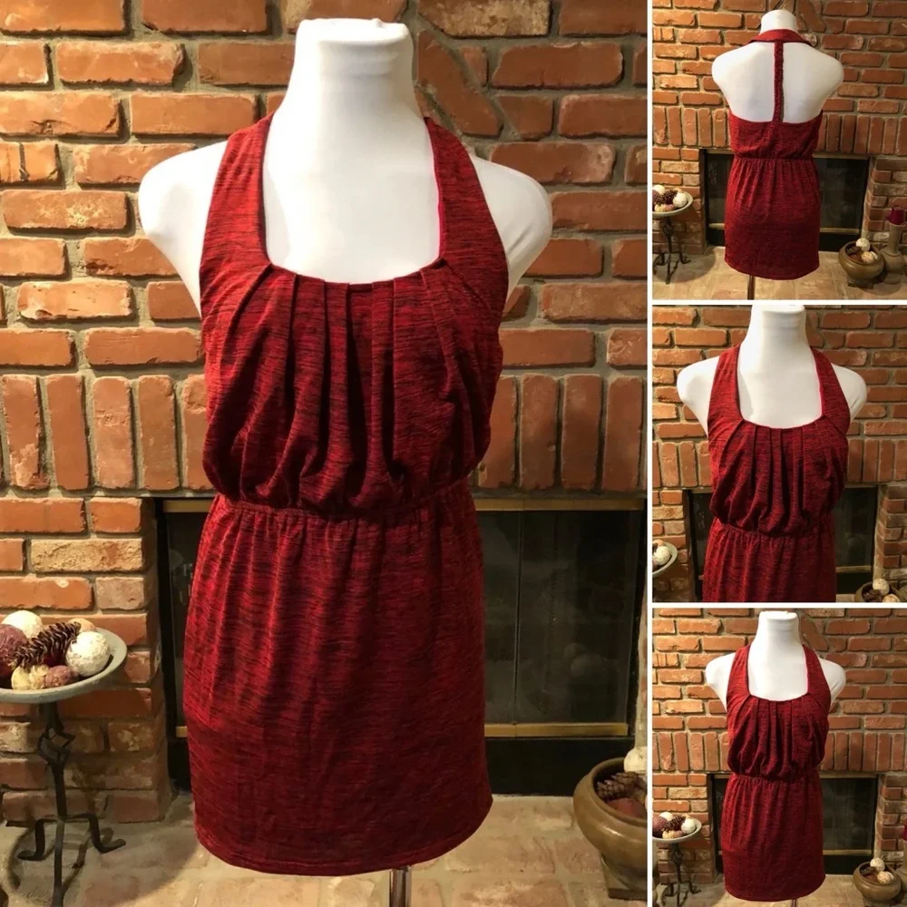 Red & Black MOD Chic Racer Braid Back Empire Waist Super Short MINI Dres…